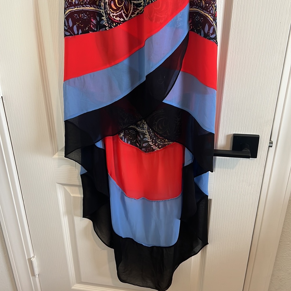 📦 Bebe Assymetrical Faux Wrap Tie Halter Dress - Picture 2 of 6
